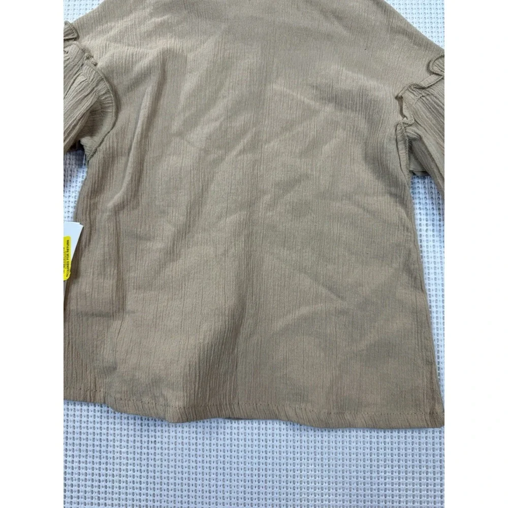 Chelsea & Violet Baby Tan Top 24M Long Sleeve Button Shirt F24WI231I NWT